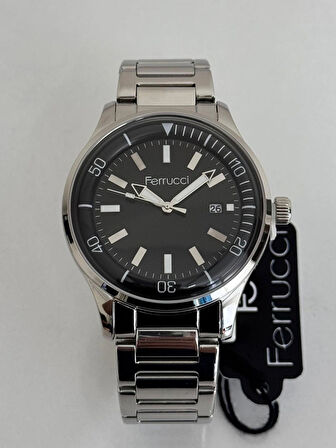 FERRUCCİ ERKEK KOL SAATİ ÇELİK KASA BOMBELİ CAM 30 METRE SUYA DAYANIKLI