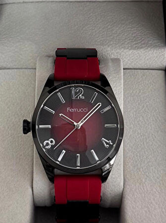 FERRUCCİ ERKEK KOL SAATİ ÇELİK KASA SİLİKON KORDON 30 METRE SUYA DAYANIKLI
