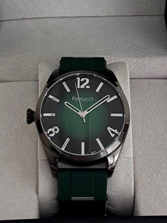 FERRUCCİ ERKEK KOL SAATİ ÇELİK KASA DAYANIKLI SİLİKON KORDON 30 METRE SUYA DAYANIKLI