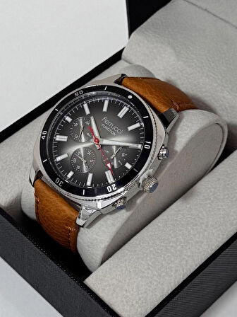 FERRUCCİ ERKEK KOL SAATİ ÇELİK KASA DAYANIKLI DERİ KORDON 30 METRE SUYA DAYANIKLI