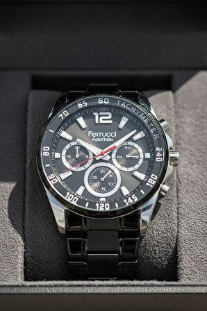 Ferrucci Siyah Çelik Kordon Erkek Kol Saati L03577M.03 