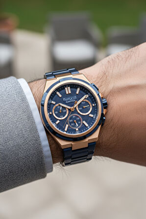 Ferrucci Lacivert Çelik Kordon Erkek Kol Saati L03580M.3 