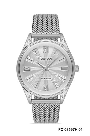 Ferrucci FC03597H.01 Gümüş Renk Hasır Kordon 32 mm Kadın Kol Saati