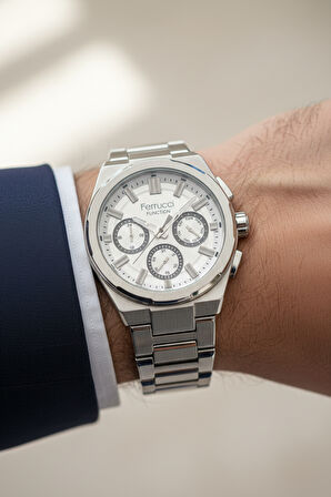 Ferrucci Gümüş Çelik Kordon Erkek Kol Saati L03627M.04 