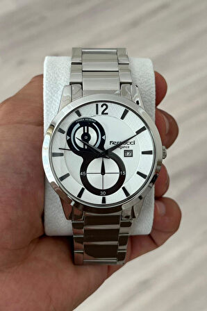 Ferrucci Gümüş Renk Çelik Kordon Erkek Kol Saati