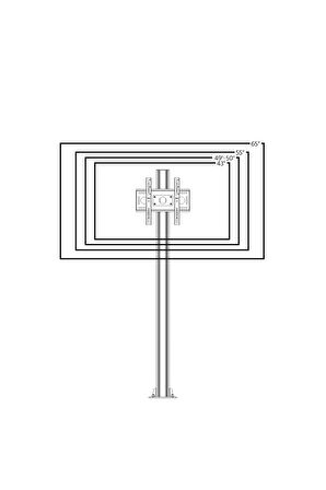 Yere Sabit Montajlı LCD TV / Monitör Standı Sehpası 32"-65"