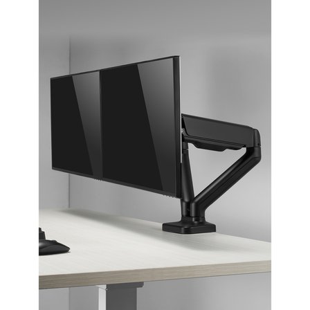 Çiftli Monitör Kolu 17-32 Inç | Yaylı Dengeleyici | 360° Döner | Dual Monitor Stand | 2x 9 kg Kapasiteli