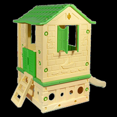 King Kids King Ev Iki Kapılı Kaydıraklı Yeşil