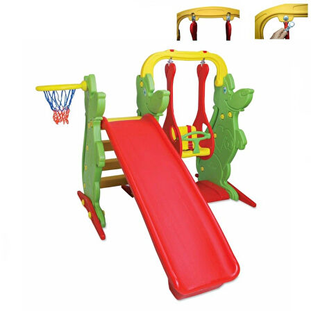 King Kids Kaydıraklı Salıncak Set A Yeşil
