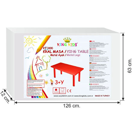 King Kids Kral Masa Metal Ayaklı Yeşil