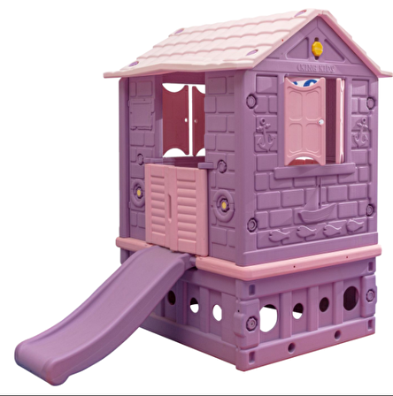 King Ev İki Kapılı Kaydıraklı Pembe