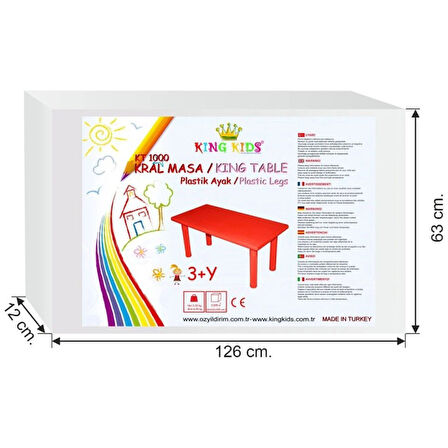 King Kids Kral Masa Plastik Ayaklı Mavi