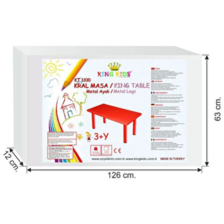 King Kids Kral Masa Metal Ayaklı Sarı