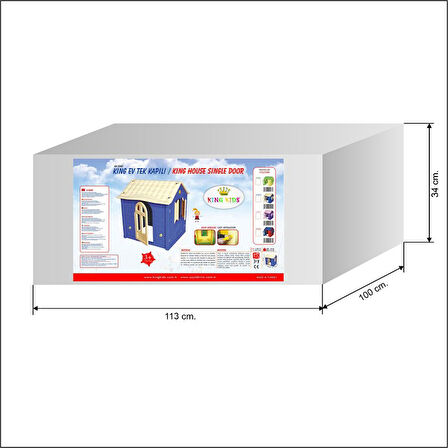 King Ev Tek Kapılı Oyun Evi Kırmızı