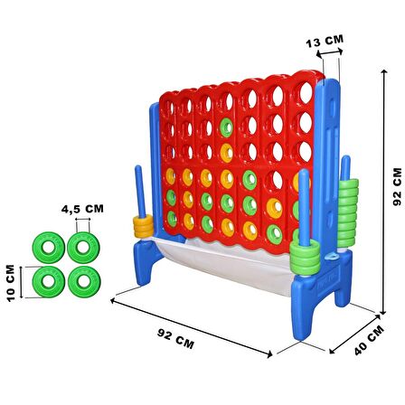 King Kids Hedef 4 Zeka ve Strateji Oyunu - Kırmızı/Mavi