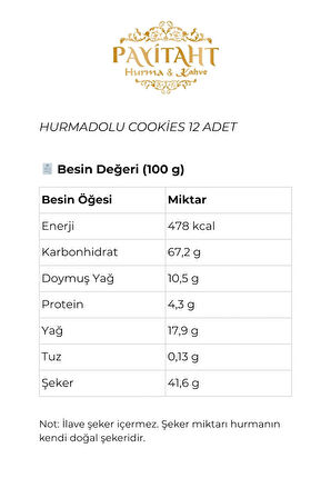 HURMA DOLU COOKİES 12 ADET