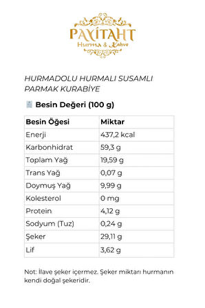 HURMADOLU HURMALI SUSAMLI PARMAK KURABİYE 200GR (KAHVERENGİ KUTU)