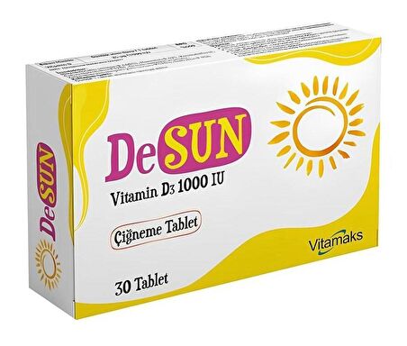 Desun Vitamin D3 1000IU 30 Çiğneme Tableti