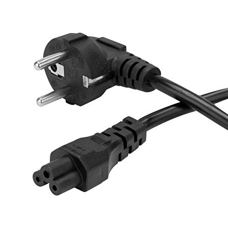 Ayt Fully G-513c 3x0.75mm Siyah 1.5 Metre Yonca Tip Power Elektirik Kablosu Bilgisayar Monitör Adaptör Kablo