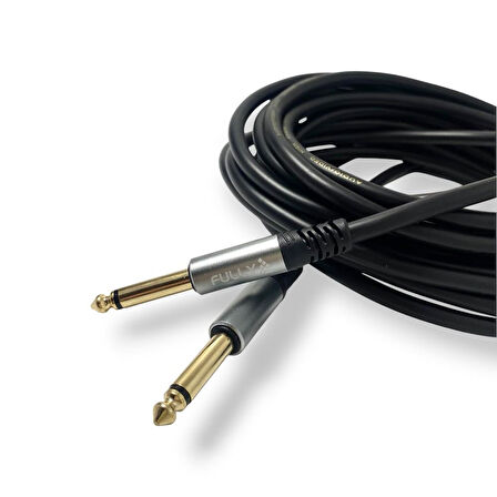 FULLY 5Metre 6.3mm Erkek-Erkek Mono Gitar Kablo - Siyah