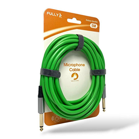 FULLY 5Metre 6.3mm Erkek-Erkek Mono Gitar Kablo - Yeşil