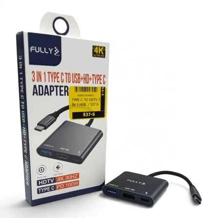 Fully 3in1 Type-C to USB+HDTV+Type-C  4K 30HZ Çok Fonksiyonlu Hub
