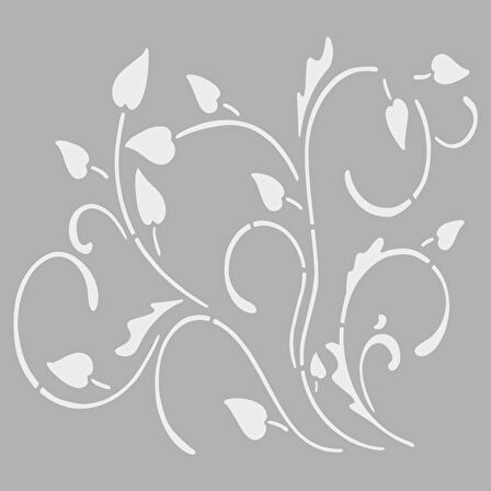 Çiçek Deseni Stencil Boyama şablonu 30x30 cm, Duvar Stencil, Fayans Stencil, Mobilya Stencil