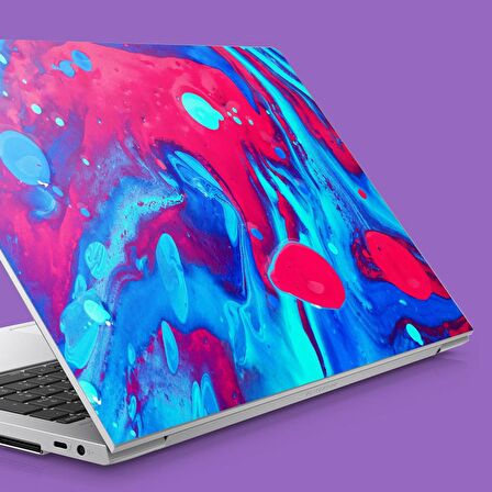 Soyut Neon Mavi Pembe Desen Notebook Sticker, Laptop sticker,, Hp Sticker, Asus Sticker, 15.6 inç Sticker