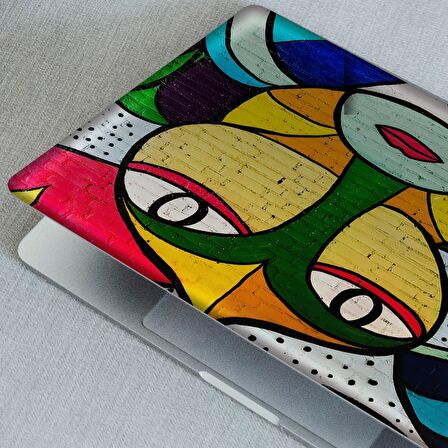 Sürreal Renkli İnsan Grafiti Notebook Sticker, Laptop sticker,, Hp Sticker, Asus Sticker, 15.6 inç Sticker