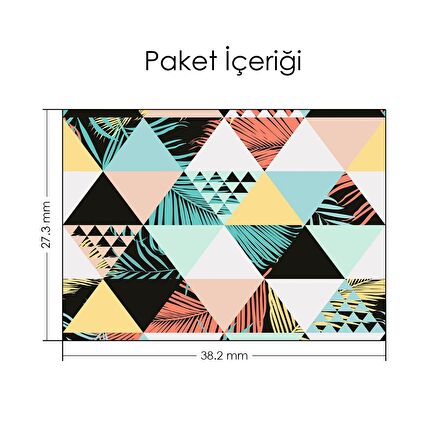Tropikal Yapraklı Üçgensel Desen Notebook Sticker, Laptop sticker,, Hp Sticker, Asus Sticker, 15.6 inç Sticker