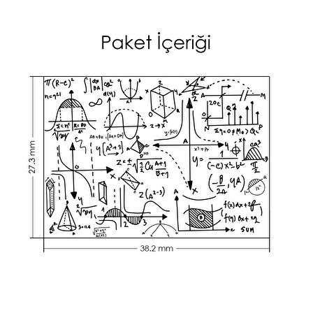Matematiksel Doodle Notebook Sticker, Laptop sticker,, Hp Sticker, Asus Sticker, 15.6 inç Sticker