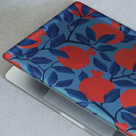 Mavi Üzerine Nar Deseni Notebook Sticker, Laptop sticker,, Hp Sticker, Asus Sticker, 15.6 inç Sticker
