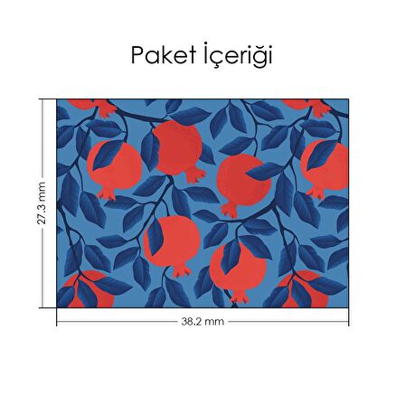 Mavi Üzerine Nar Deseni Notebook Sticker, Laptop sticker,, Hp Sticker, Asus Sticker, 15.6 inç Sticker