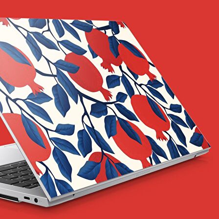 Beyaz Üzerine Nar Deseni Notebook Sticker, Laptop sticker,, Hp Sticker, Asus Sticker, 15.6 inç Sticker