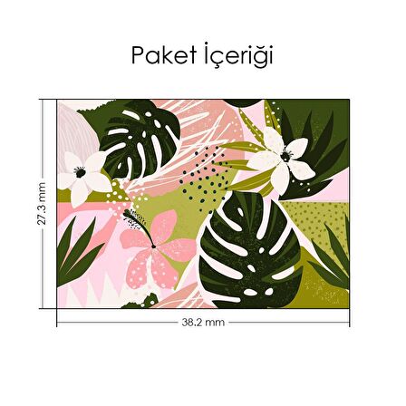 Yaseminli Tropikal Memphis Desen Notebook Sticker, Laptop sticker,, Hp Sticker, Asus Sticker, 15.6 inç Sticker
