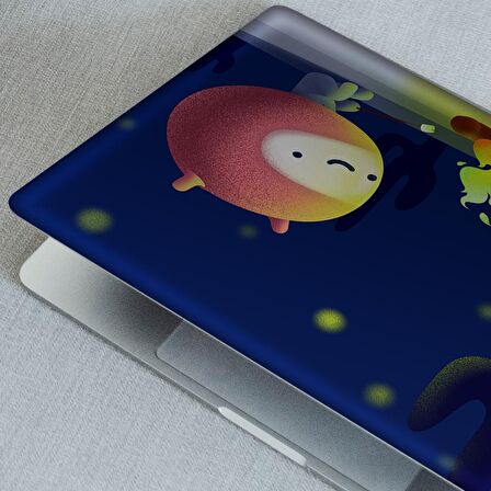 Sevimli Uzaylı Notebook Sticker, Laptop sticker,, Hp Sticker, Asus Sticker, 15.6 inç Sticker