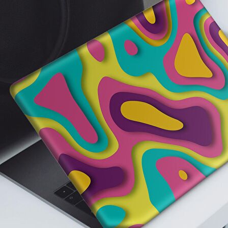 Renkli İzohipsler Notebook Sticker, Laptop sticker,, Hp Sticker, Asus Sticker, 15.6 inç Sticker