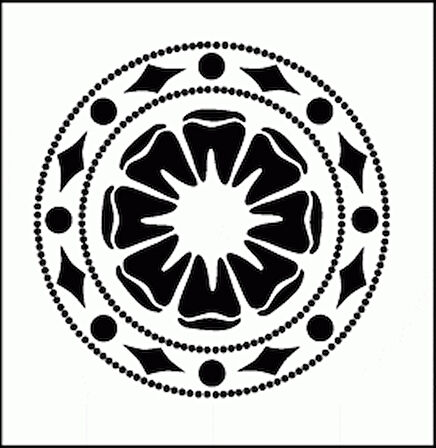 Yuvarlak Motif 2 Stencil Boyama şablonu 30x30 cm, Duvar Stencil, Fayans Stencil, Mobilya Stencil