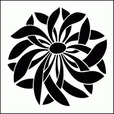 Yaprak Motif Stencil Boyama şablonu 30x30 cm, Duvar Stencil, Fayans Stencil, Mobilya Stencil