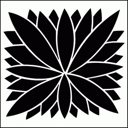 Blossom 4 Stencil Boyama şablonu 30x30 cm, Duvar Stencil, Fayans Stencil, Mobilya Stencil