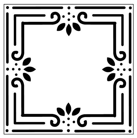 Çerçeve Karo Stencil Boyama şablonu 30x30 cm, Duvar Stencil, Fayans Stencil, Mobilya Stencil