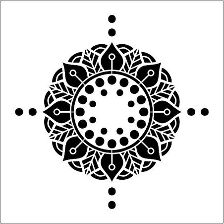Mandala 9 Stencil Boyama şablonu 30x30 cm, Duvar Stencil, Fayans Stencil, Mobilya Stencil