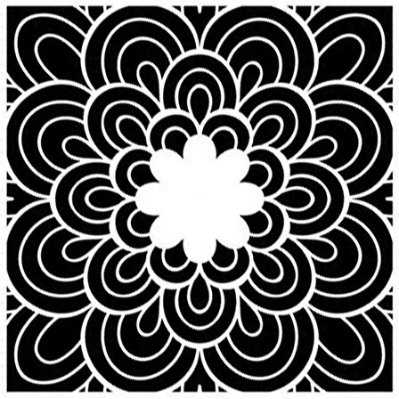 Çiçek Mandala Stencil Boyama şablonu 30x30 cm, Duvar Stencil, Fayans Stencil, Mobilya Stencil