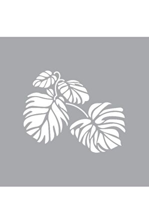 Monstera Yaprakları Stencil Boyama şablonu 30x30cm,Duvar Stencil,Fayans Stencil,Mobilya Stencil
