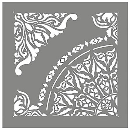 Quad Kare Mandala Stencil Boyama şablonu 30x30cm,Duvar Stencil,Fayans Stencil,Mobilya Stencil