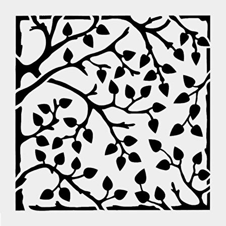 Ağaç Deseni Stencil Boyama şablonu 30x30 cm, Duvar Stencil, Fayans Stencil, Mobilya Stencil