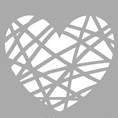 Çizilmiş Kalp Stencil Boyama şablonu 30x30 cm, Duvar Stencil, Fayans Stencil, Mobilya Stencil