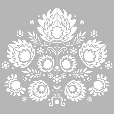 Floral Nakış Motifi Stencil Boyama şablonu 30x30 cm, Duvar Stencil, Fayans Stencil, Mobilya Stencil