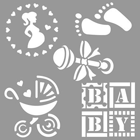 Bebek Desen Stencil Boyama şablonu 30x30 cm, Duvar Stencil, Fayans Stencil, Mobilya Stencil