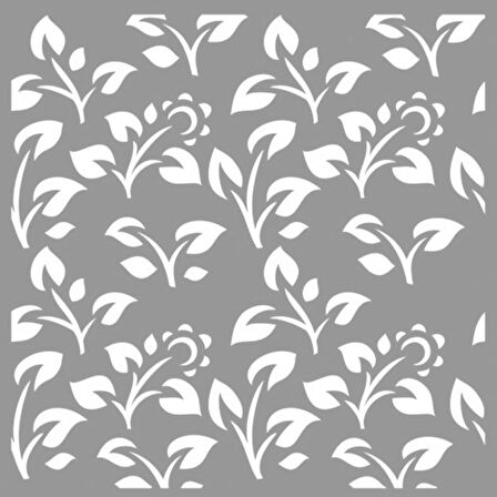 Yabani Çiçek Stencil Boyama şablonu 30x30 cm, Duvar Stencil, Fayans Stencil, Mobilya Stencil
